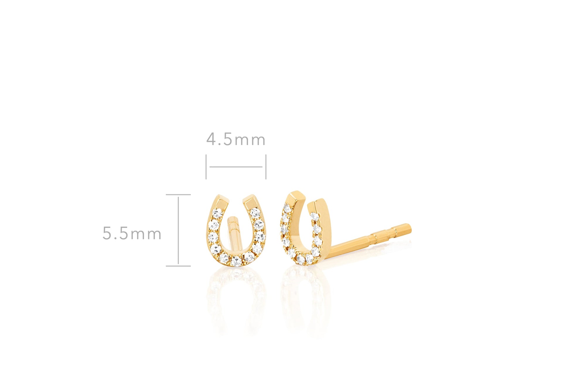 EF Collection Diamond Mini Horseshoe Stud Earrings at Romi Boutique