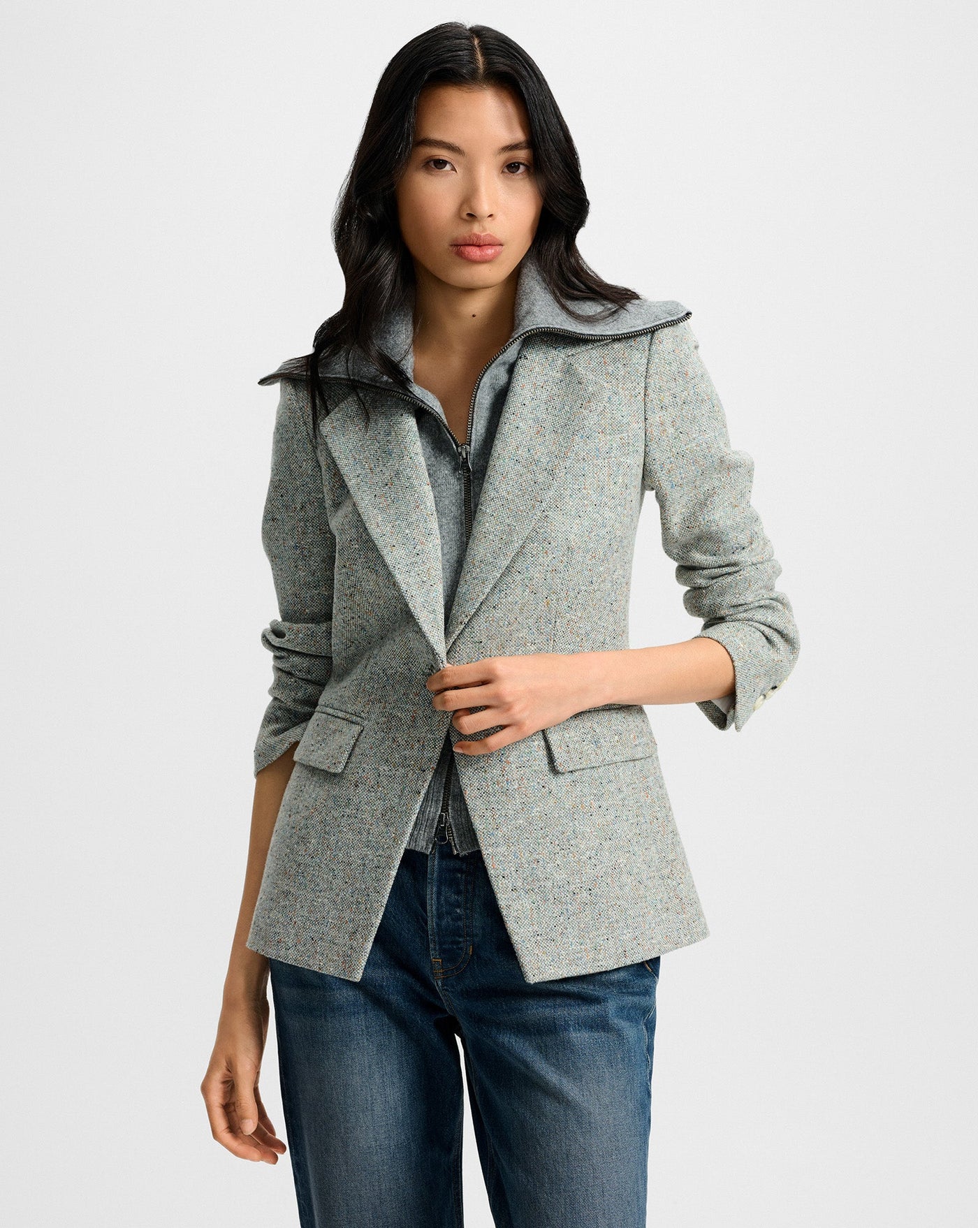 HEALY DICKEY JACKET IN ANTIQUE BLUE MELANGE