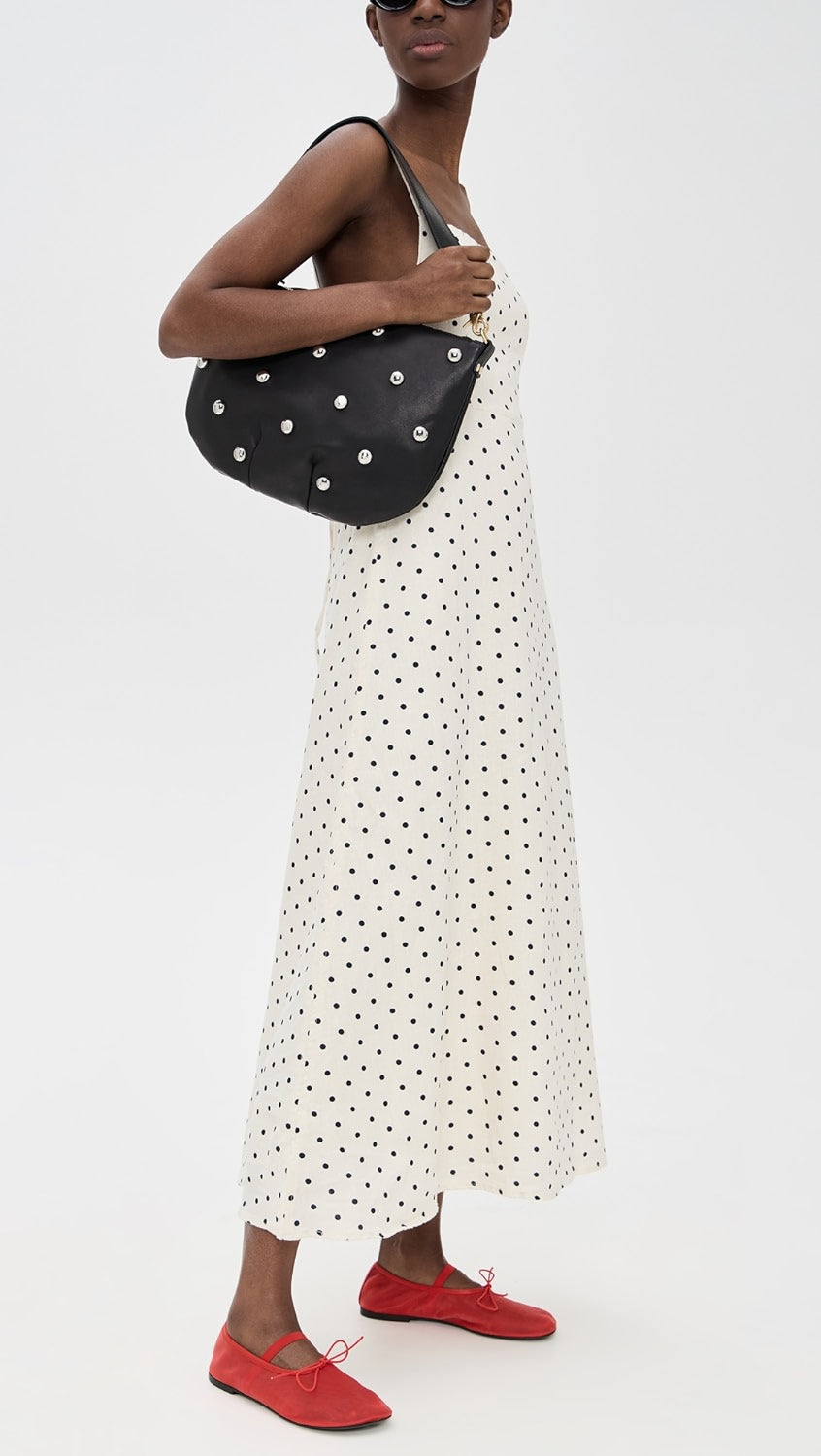 MOYEN MESSENGER W/ STUDS IN BLACK/NATURELLE