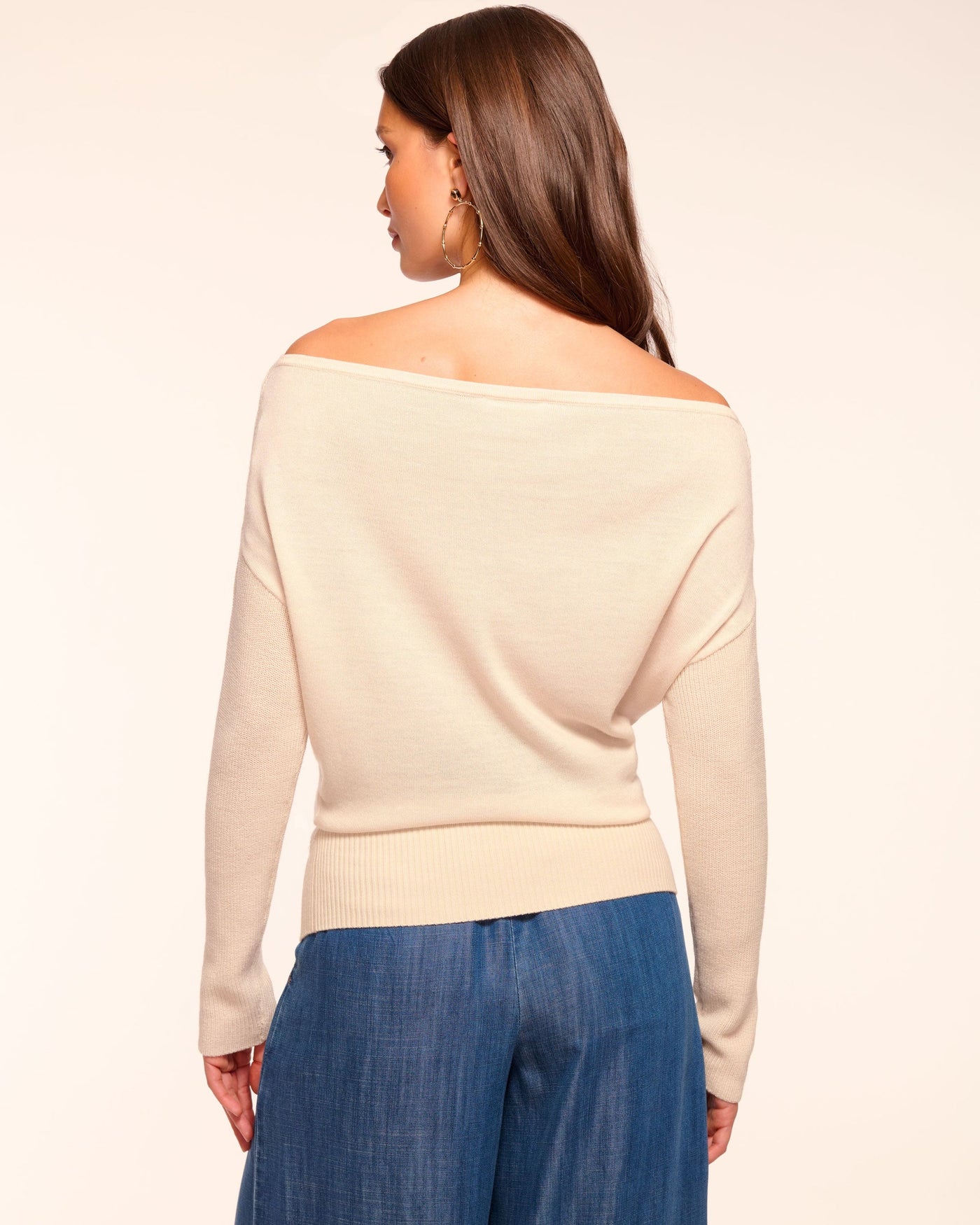 CHANCE MERINO OFF-THE-SHOULDER SWEATER IN BONE