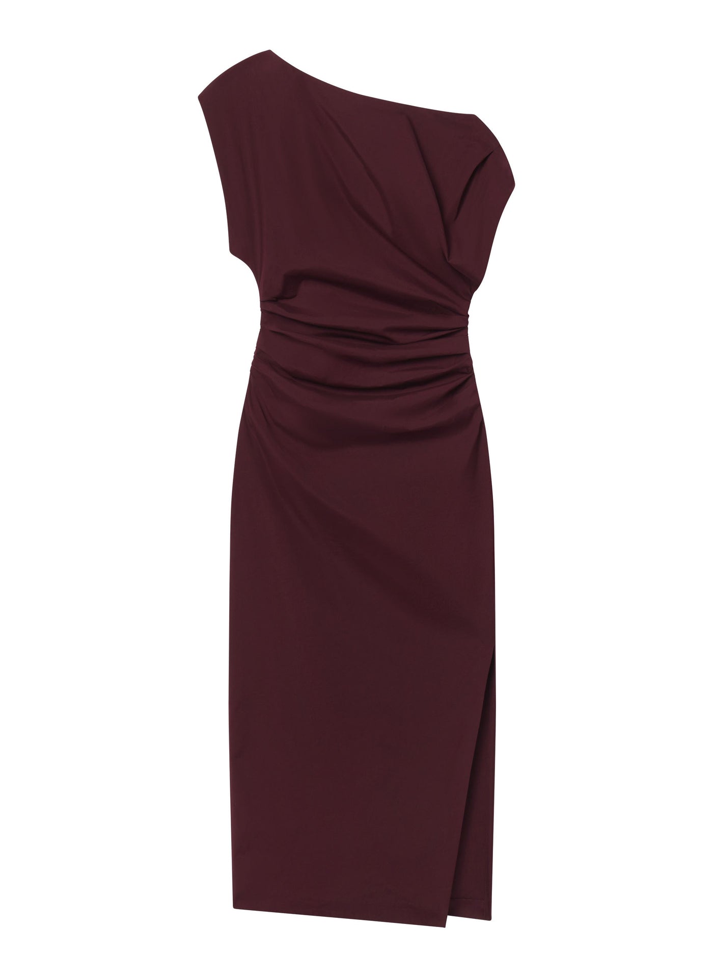 NARA OFF SHOULDER MIDI DRESS IN PLUM - Romi Boutique