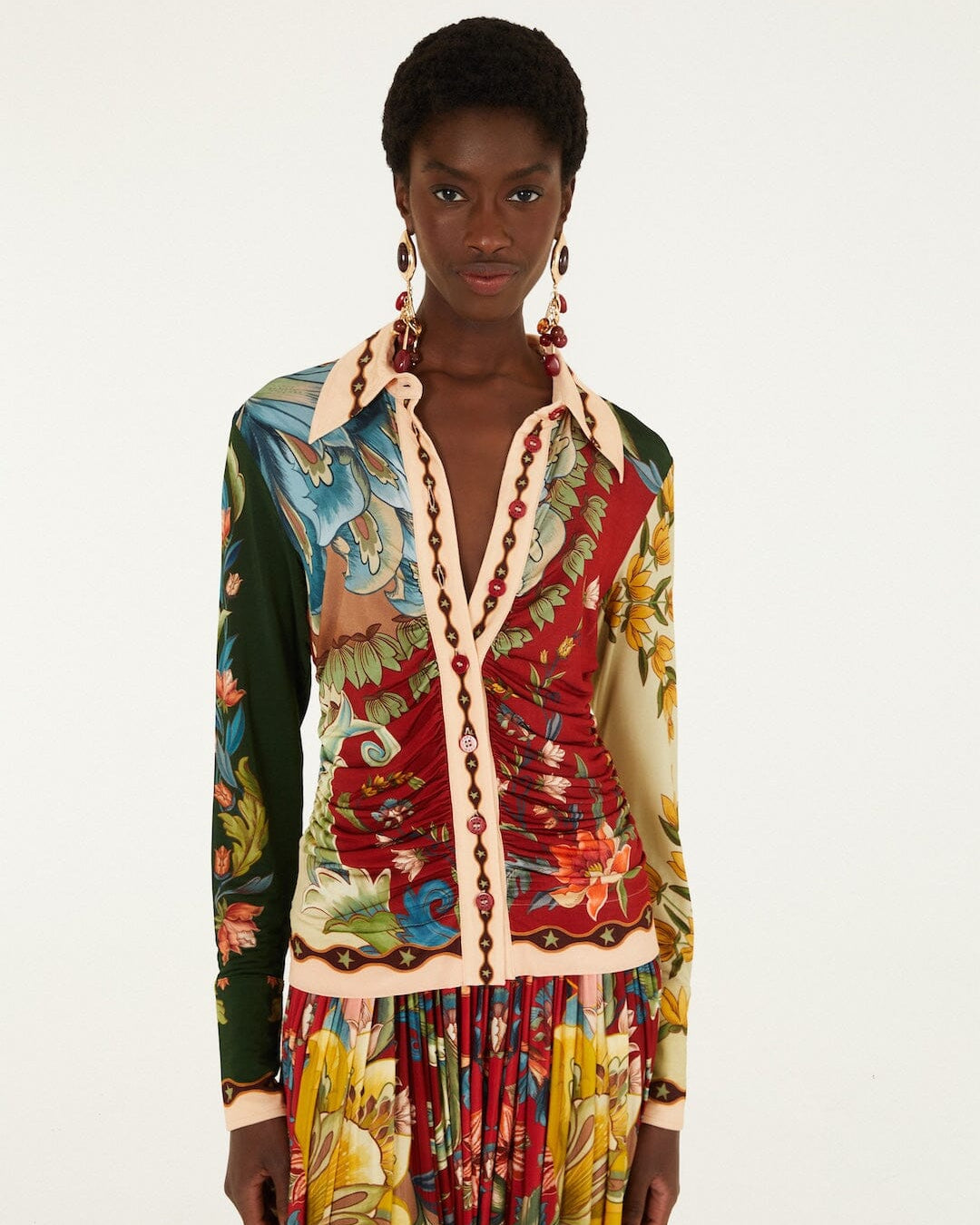 FARM Rio Lunar Boho Buttoned Collared Shirt at Romi Boutique