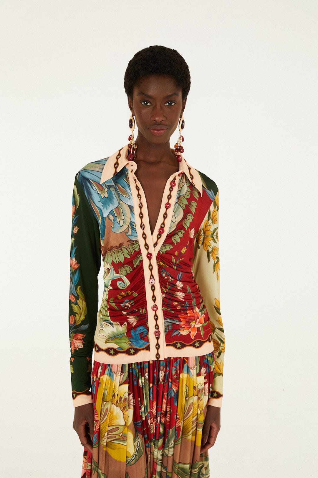FARM Rio Lunar Boho Buttoned Collared Shirt at Romi Boutique