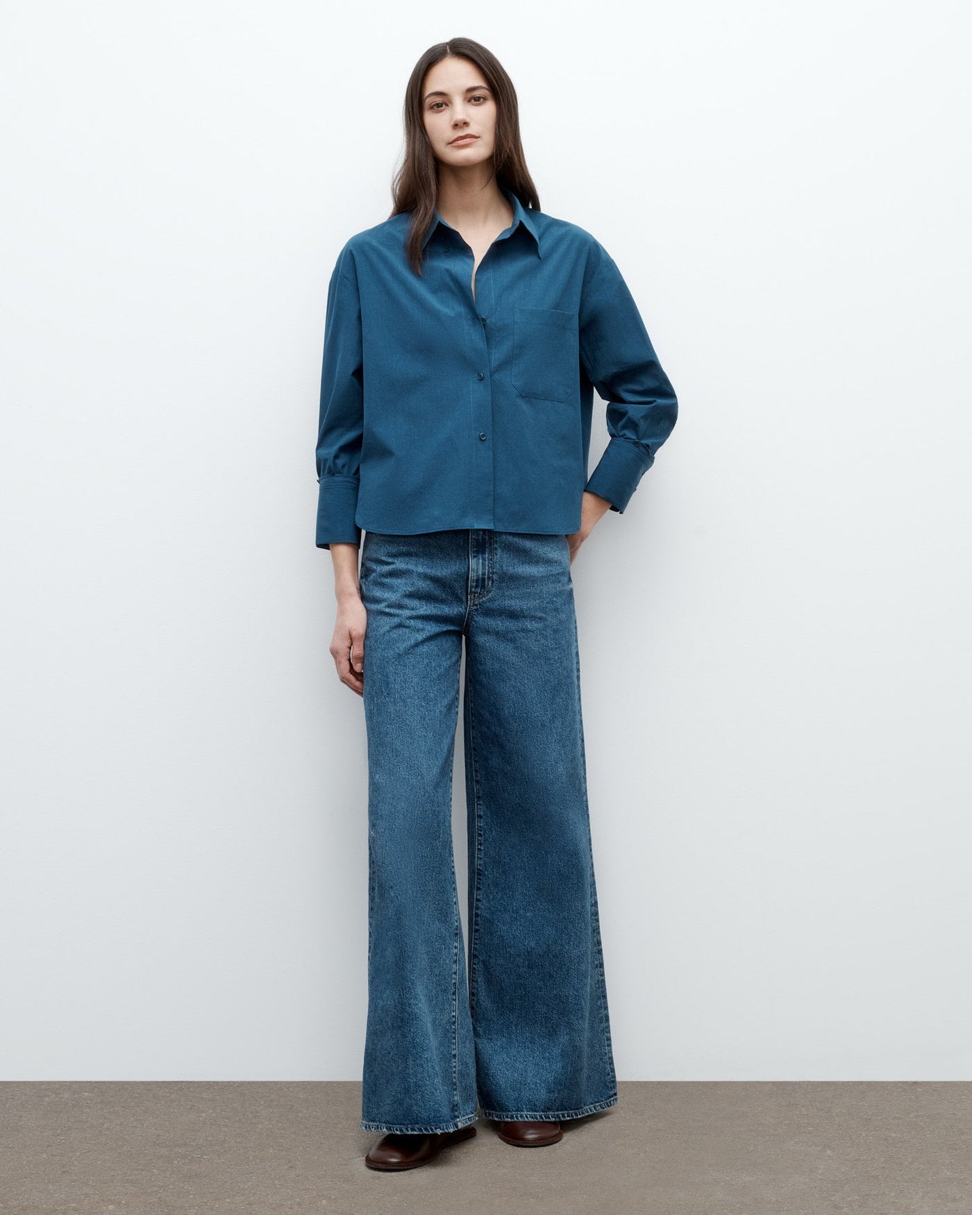 J.D. SHIRT IN BLUE WING TEAL - Romi Boutique