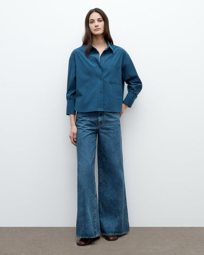 J.D. SHIRT IN BLUE WING TEAL - Romi Boutique