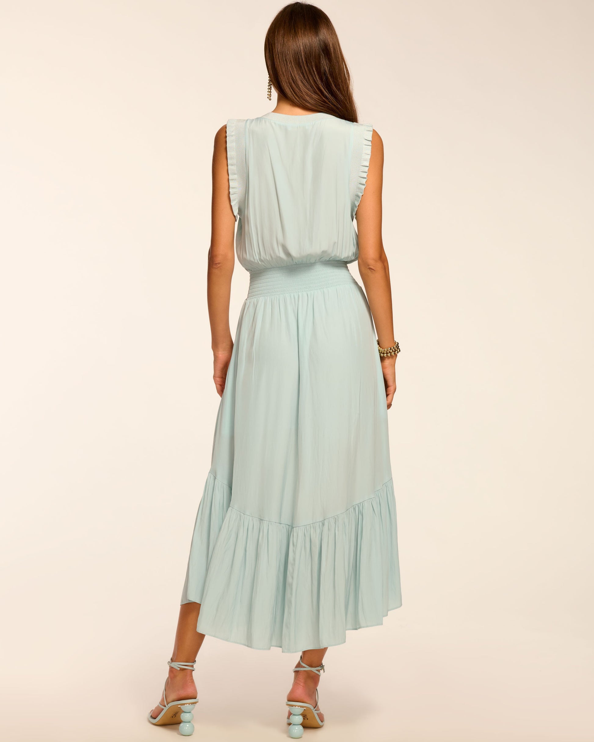 Ramy Brook COCO SMOCKED SLEEVELESS DRESS at Romi Boutique