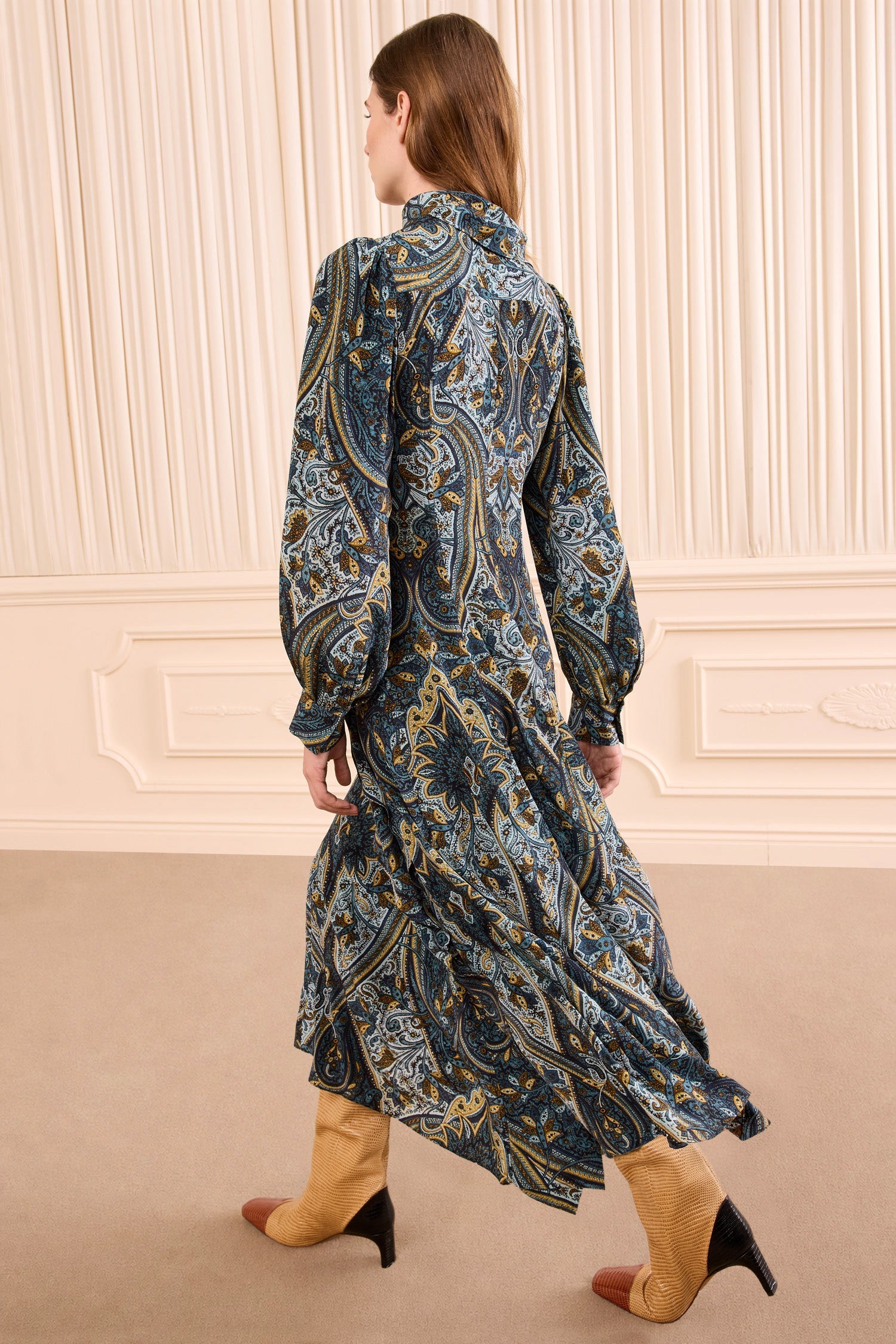 Sabrina Long Sleeve Silk Dress