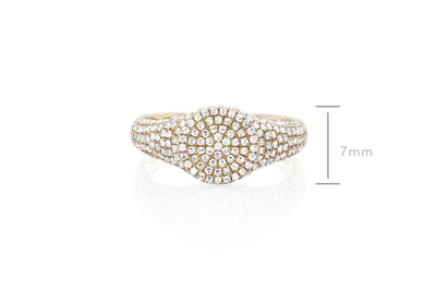 DIAMOND SIGNET RING IN 14K YELLOW GOLD
