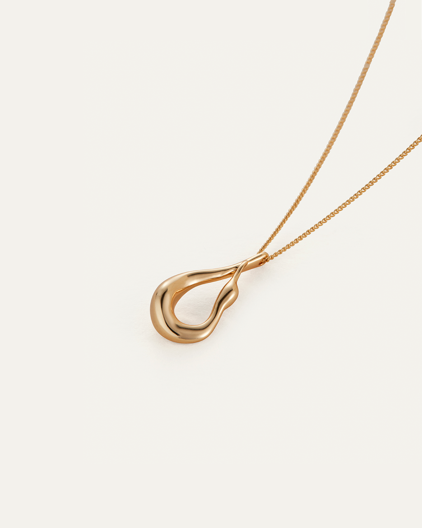 MINI EGRET PENDANT NECKLACE IN HIGH POLISH GOLD