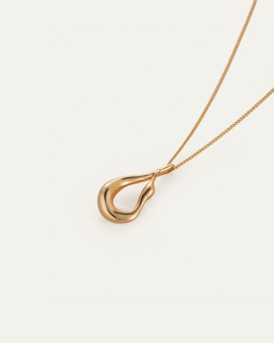 MINI EGRET PENDANT NECKLACE IN HIGH POLISH GOLD
