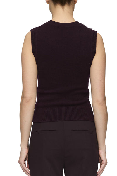 IAN CASHMERE TOP IN DEEP PLUM