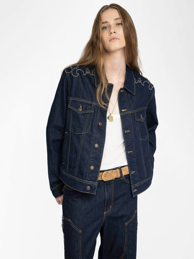 BASES WESTERN DENIM JACKET IN BRUT