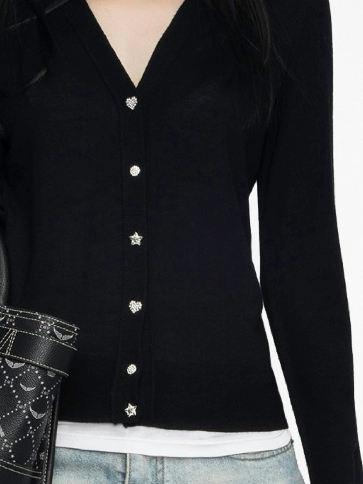 JEMMA WOOL CARDIGAN IN BLACK
