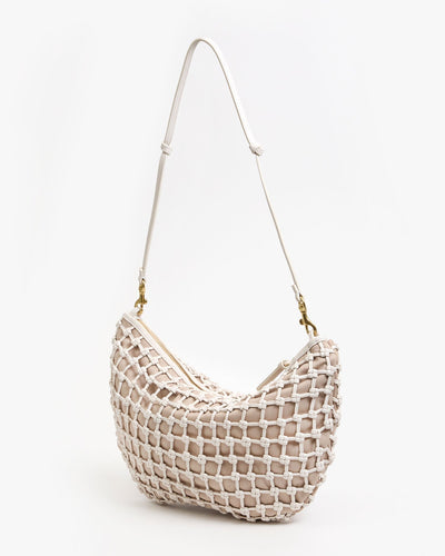 LUNE IN WHITE KNOT WOVEN LEATHER