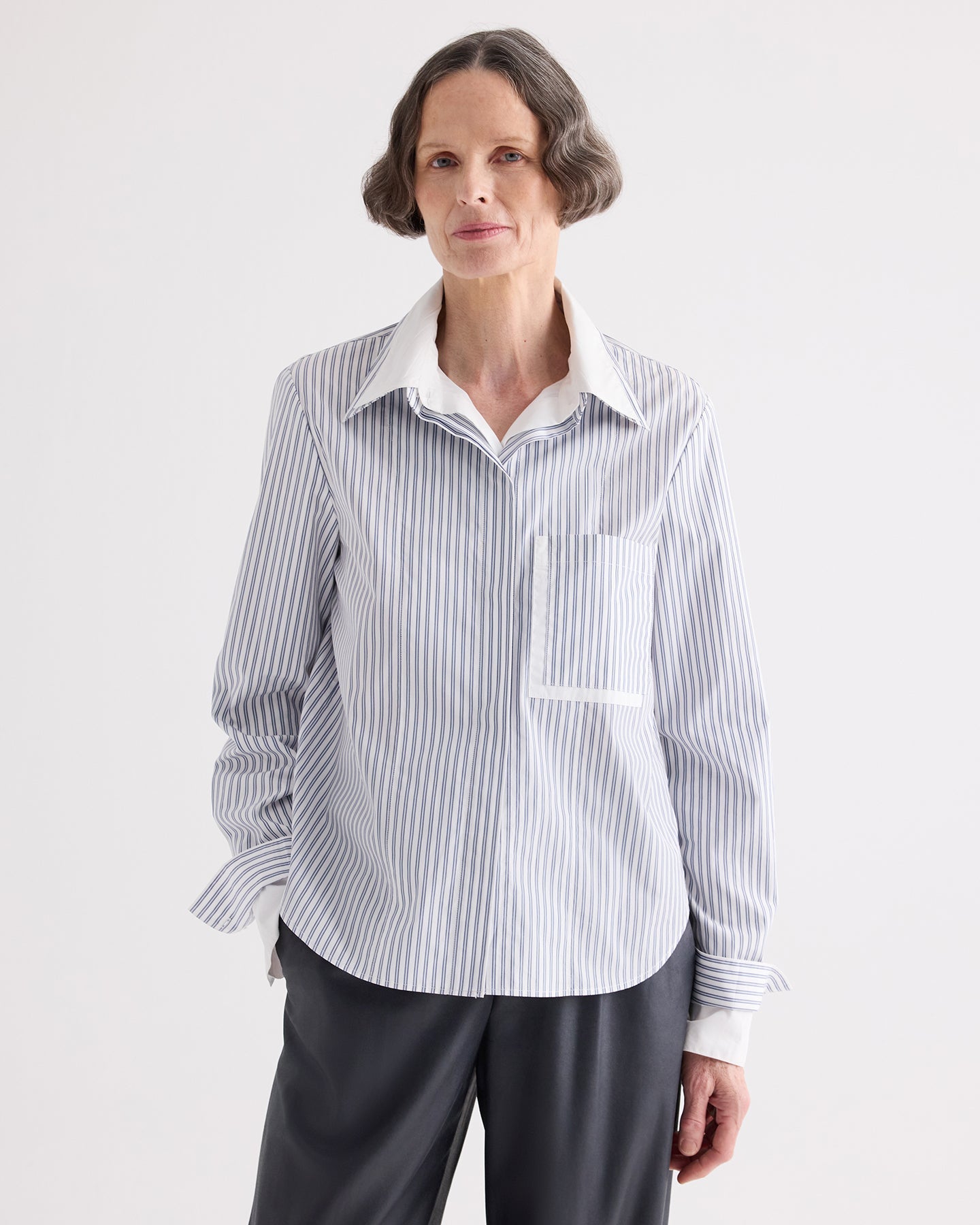 TWP Double Layer Boyfriend Shirt at Romi Boutique
