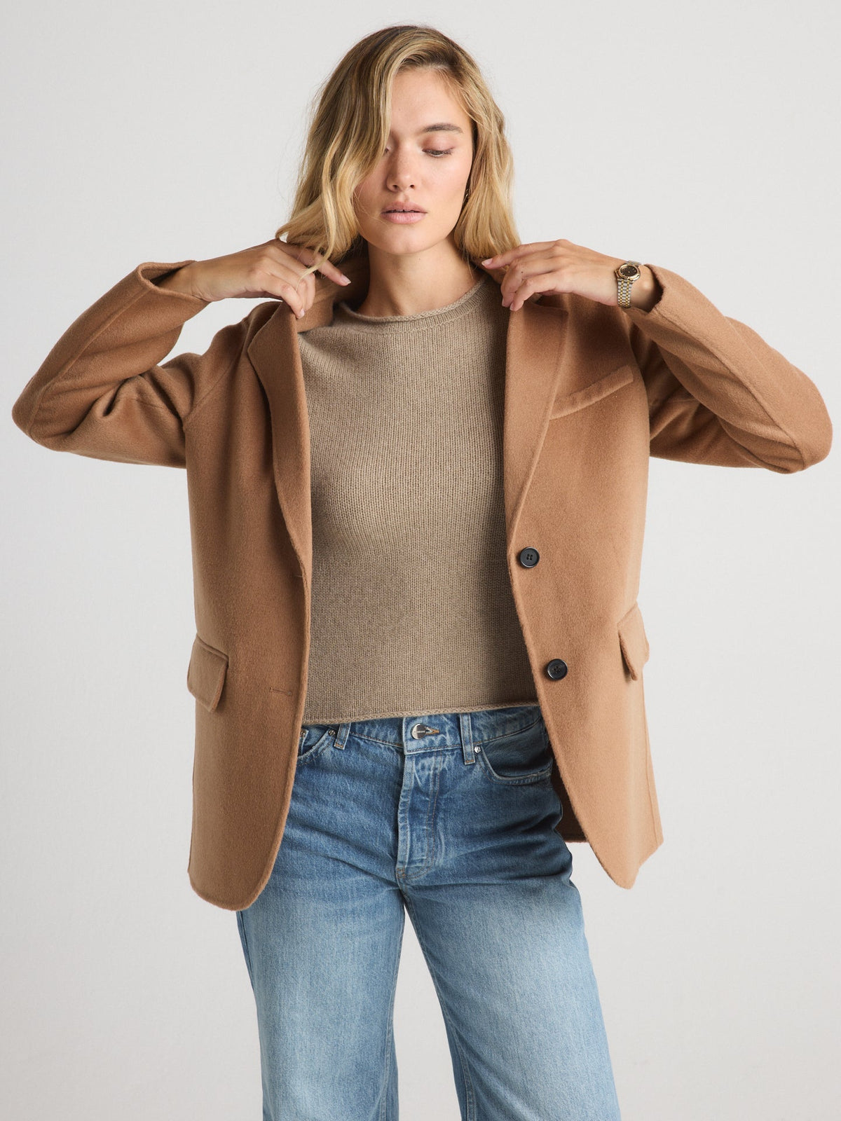 W.Cashmere Camellia Wool Blazer at Romi Boutique