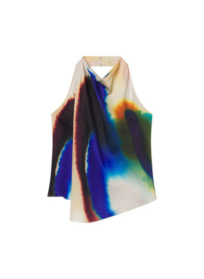 ADA PRINTED HALTER TOP IN LAPIS MULTI