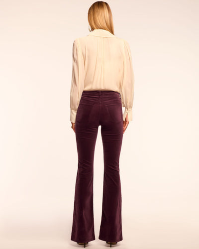 HELENA HIGH-RISE FLARE JEAN IN BLACKBERRY VELVET