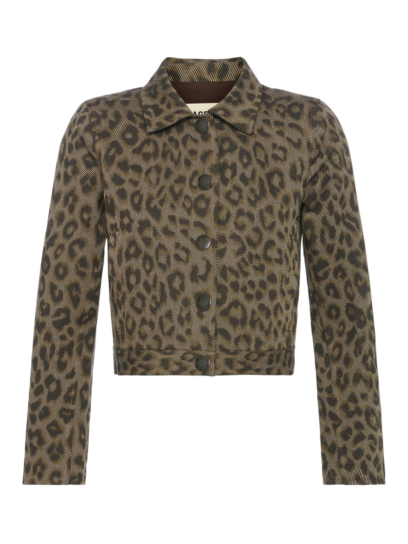 MARLA CROPPED JACKET IN TAN MULTI LEOPARD