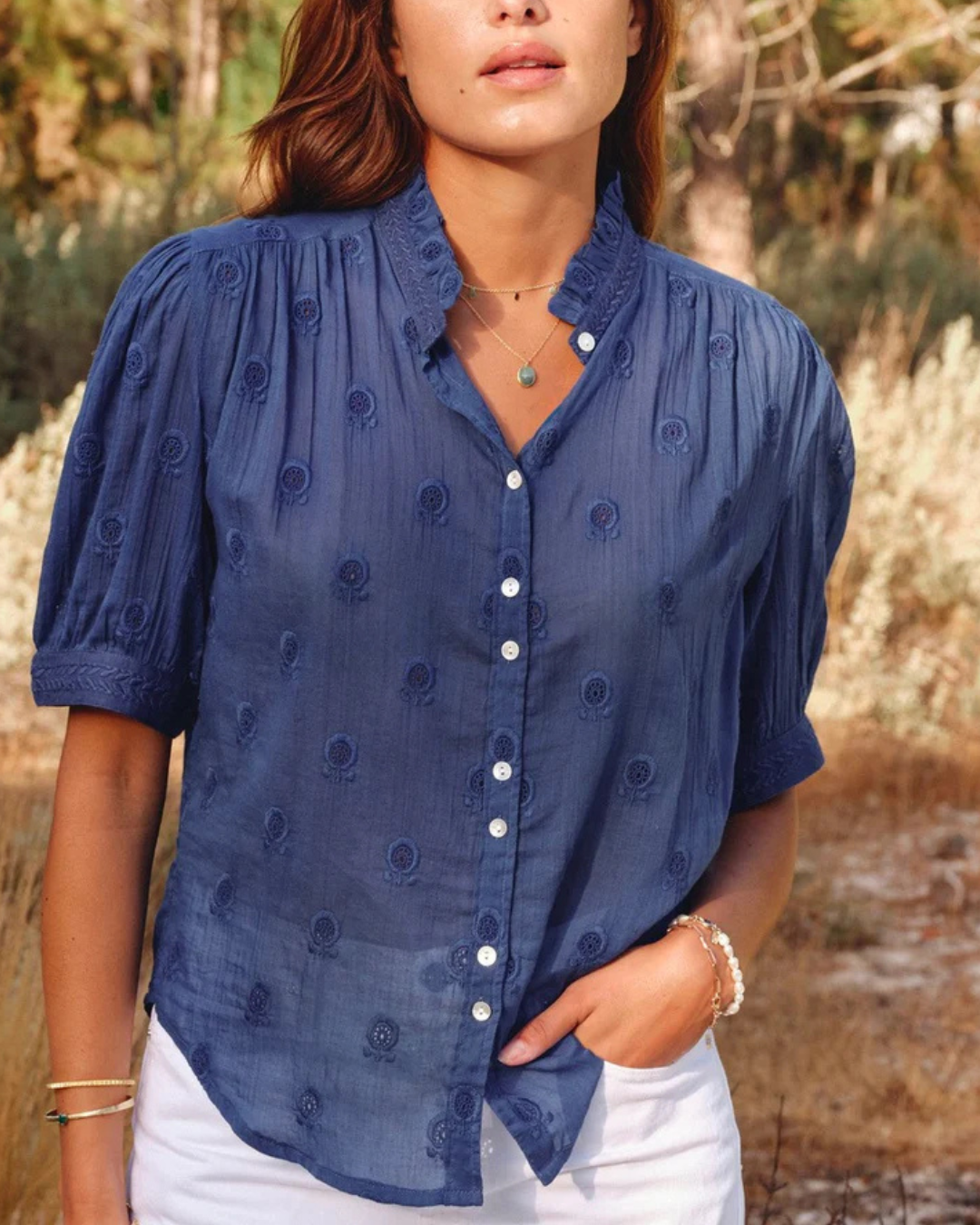 Mabe Frani Short Sleeve Top at Romi Boutique