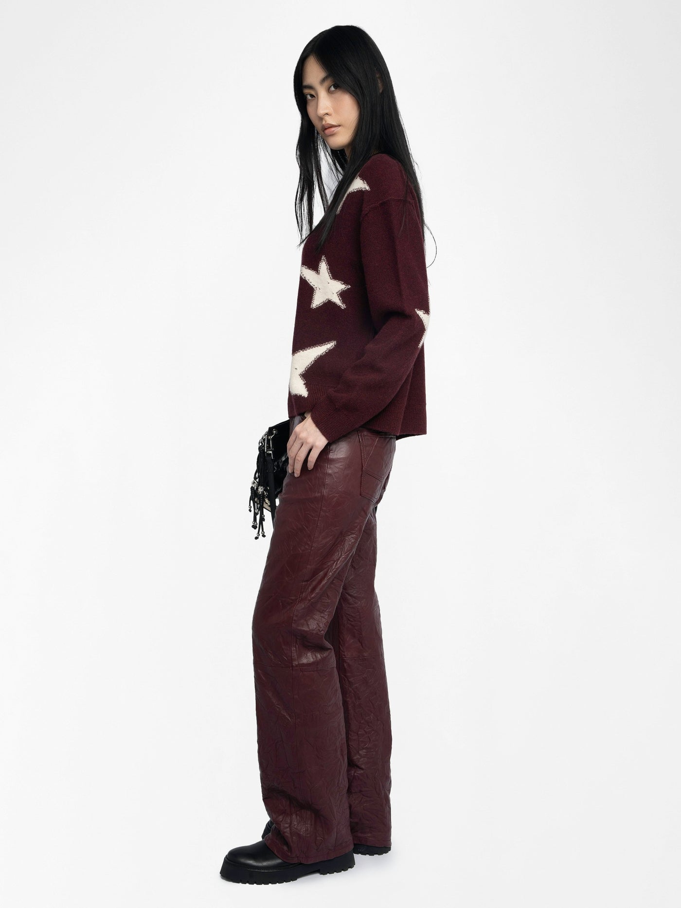 MARKUZ CASHMERE SWEATER IN BURGUNDY