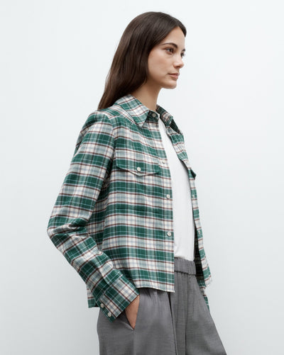 NEW CARTER SHIRT IN GREEN MULTI - Romi Boutique