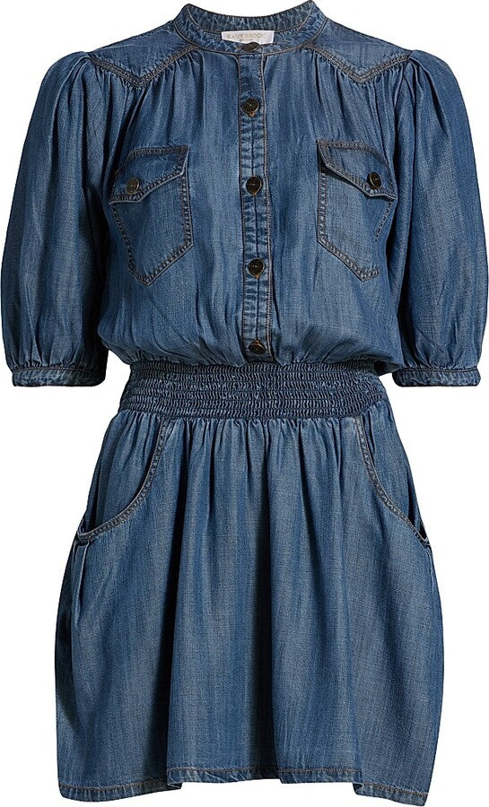 NORMAN DRESS IN CHAMBRAY - Romi Boutique