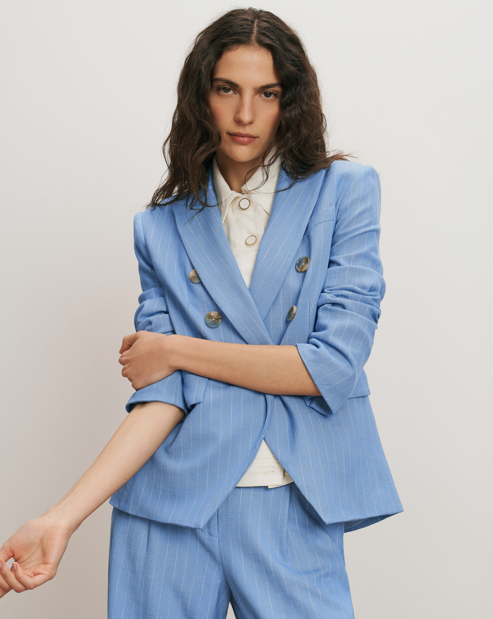 Veronica Beard MILLER PINSTRIPE DICKEY JACKET at Romi Boutique