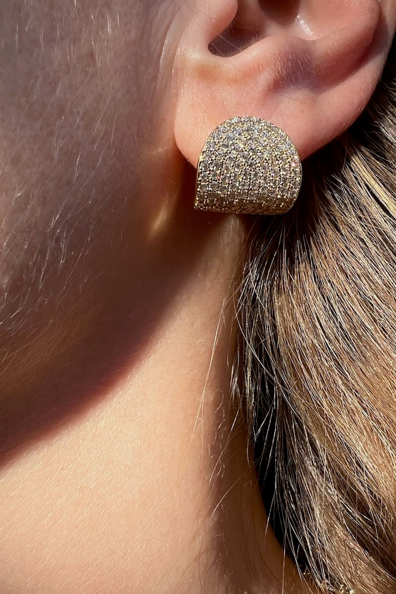 Gold Arc Stud Earrings