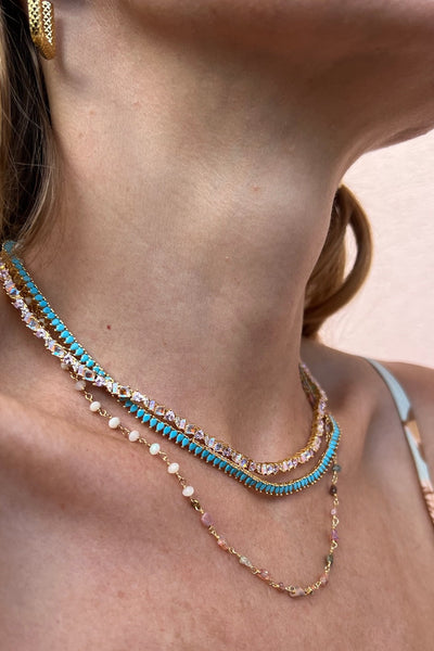 PINK SAND NECKLACE IN GOLD