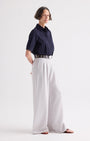 TWP Short Lived Shirt with Pleated Placket at Romi Boutique