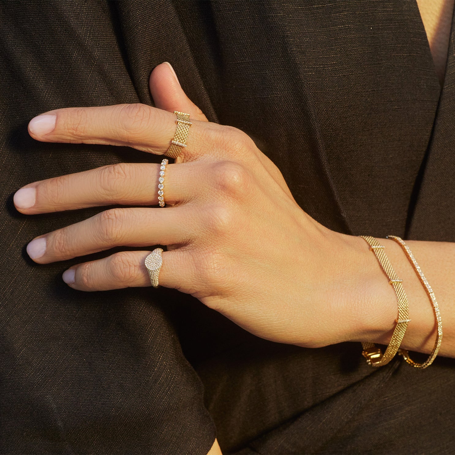 Diamond Double Row Eternity Bracelet