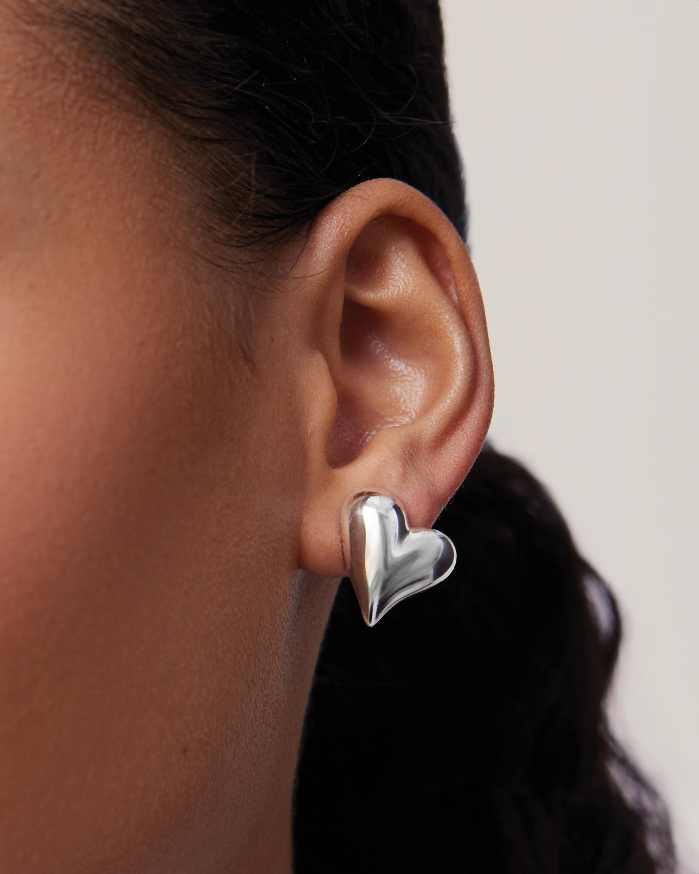 Art Heart Symmetrical Button Earrings