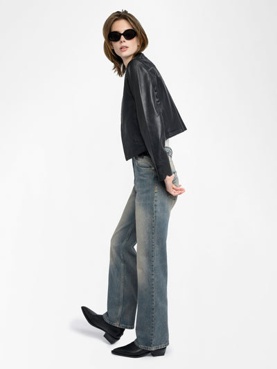 LUXI LEATHER JACKET IN BLACK