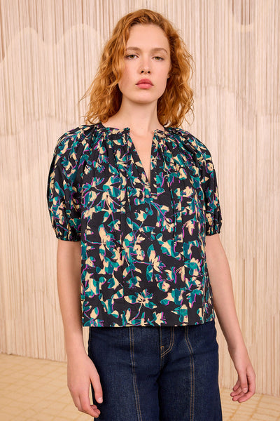 LOLI SHORT SLEEVE BLOUSE IN KALEIDOSCOPE - Romi Boutique