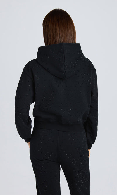 RENAE CRYSTAL HOODIE IN BLACK