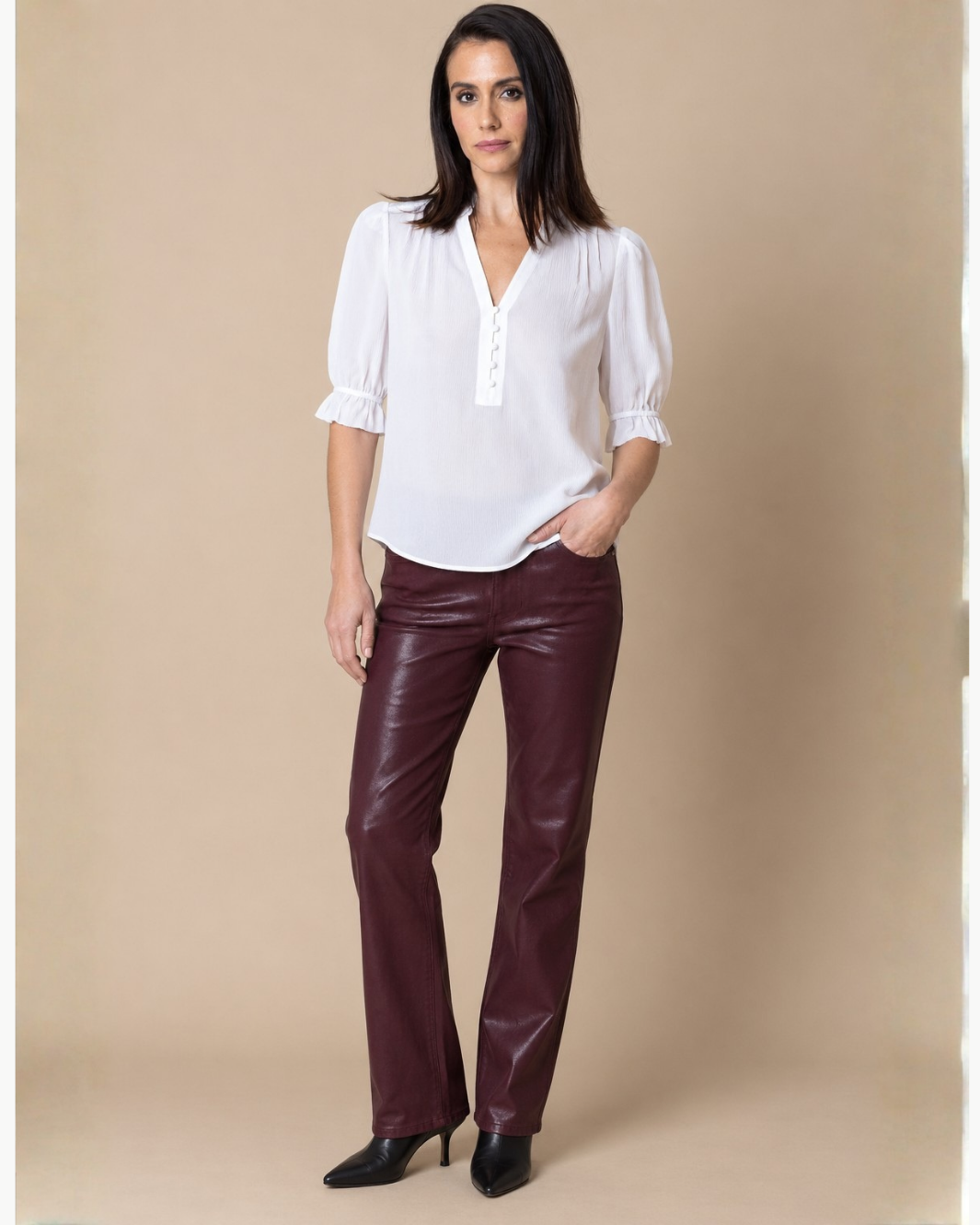 Go Silk Go Evermore Blouse at Romi Boutique