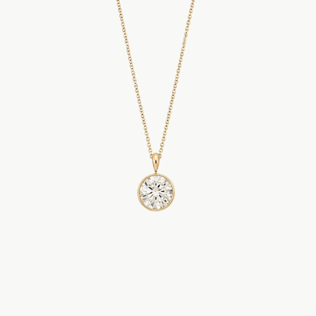 Solstice Statement Bezel Diamond Necklace