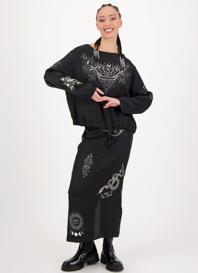 VALERY SLIM SKIRT IN BLACK MAGIC