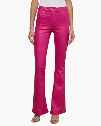 MARTY HIGH RISE FLARE JEAN IN PINK COATED