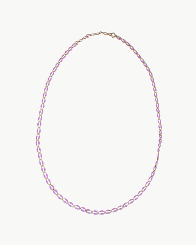 OVAL LINK NECKLACE IN LILAC - Romi Boutique