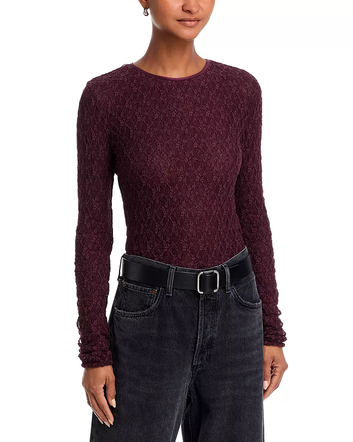 ELLIE LACE TEE IN BORD