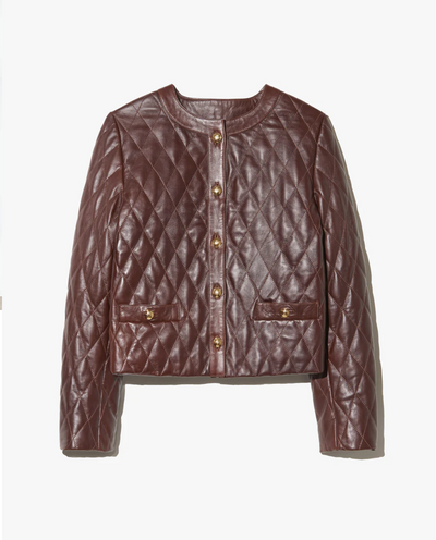 AMY LEATHER JACKET IN BORDEAUX