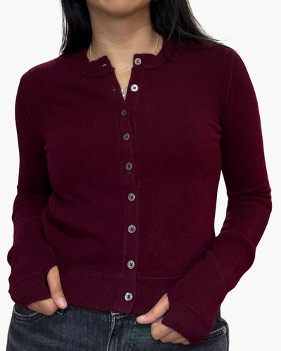 MINI ROYAL CARDIGAN IN BORDEAUX