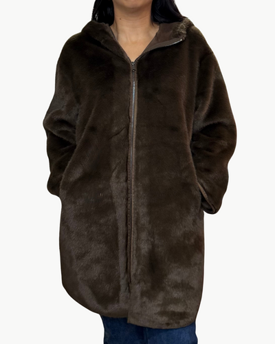 CARIBOU HOODED JACKET IN CHOCOLATE