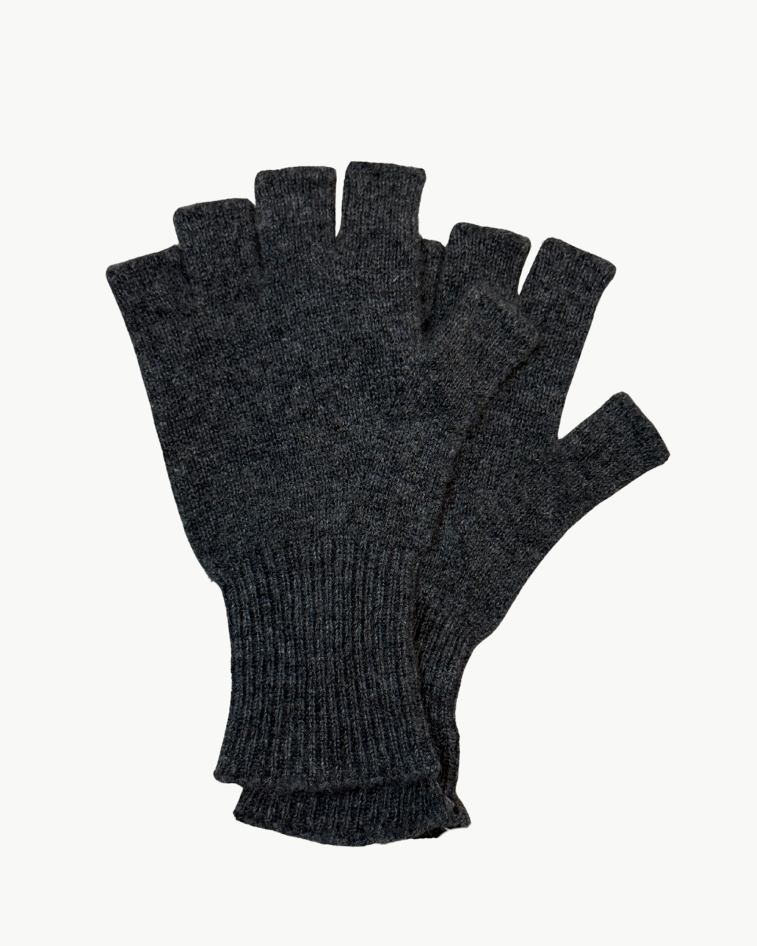 CASHMERE FINGERLESS GLOVE IN DARK SLATE HEATHER