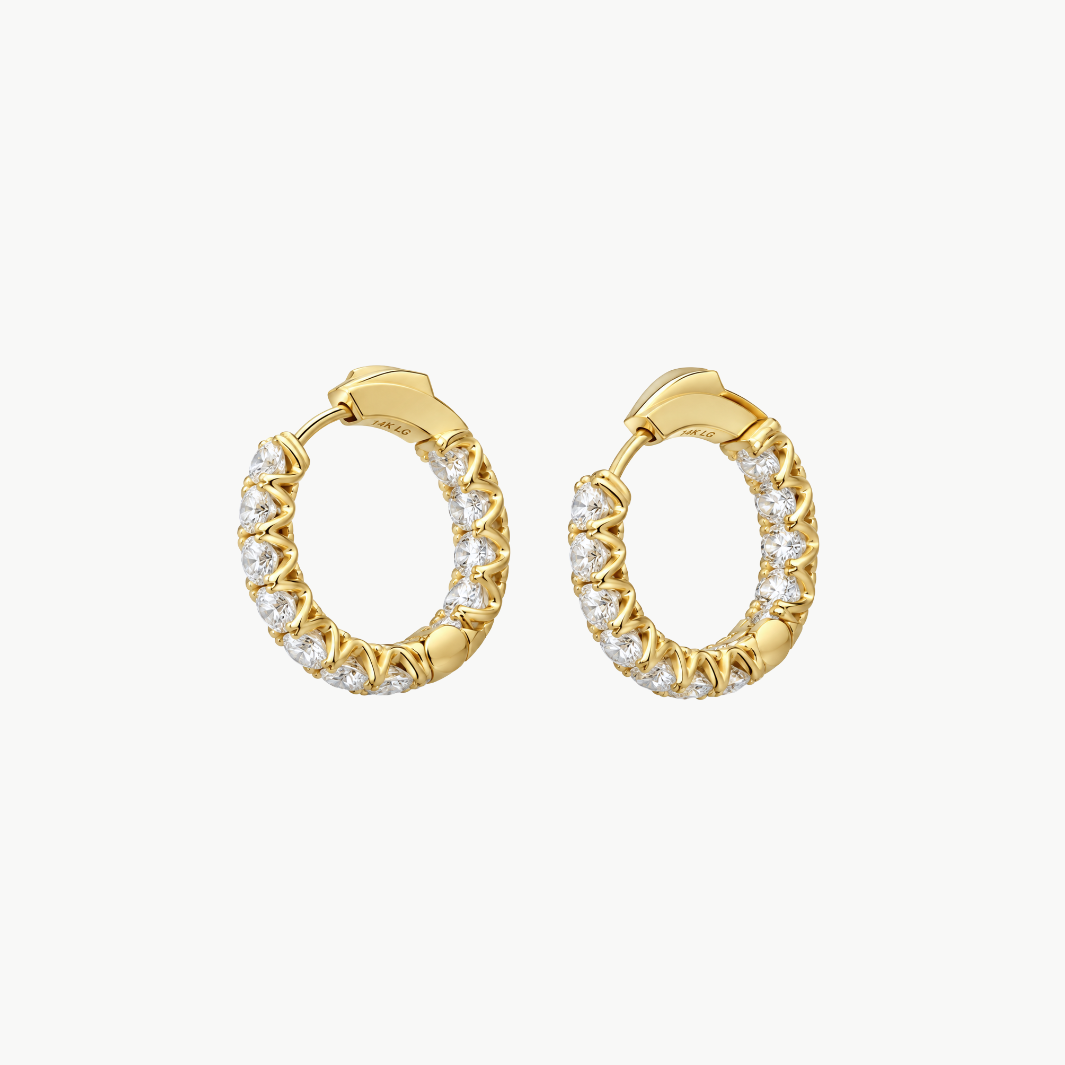 Emerson Stone Classic Inside-Out Diamond Hoops - Medium at Romi Boutique