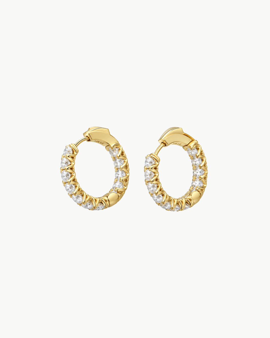 Emerson Stone Classic Inside-Out Diamond Hoops - Medium at Romi Boutique