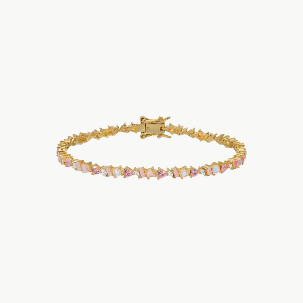 Native Gem VIENNA MINI BRACELET IN PINK OPAL at Romi Boutique