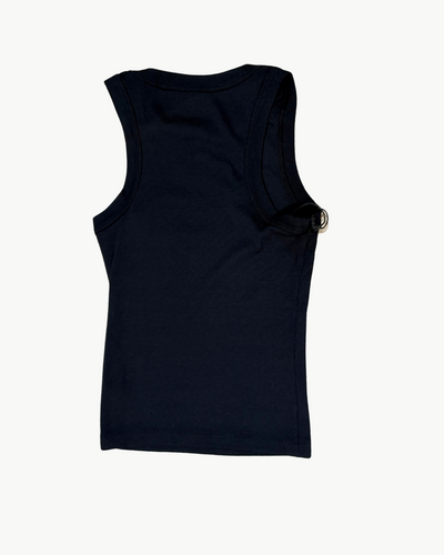 RIB TANK IN STONE BLACK - Romi Boutique